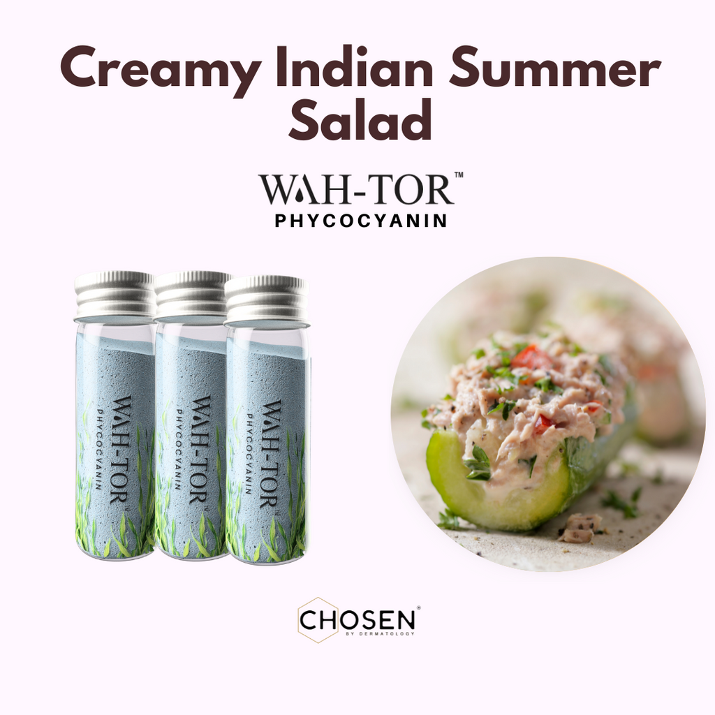 Creamy Indian Summer Salad with WAH-TOR™ Phycocyanin Collagen Builder