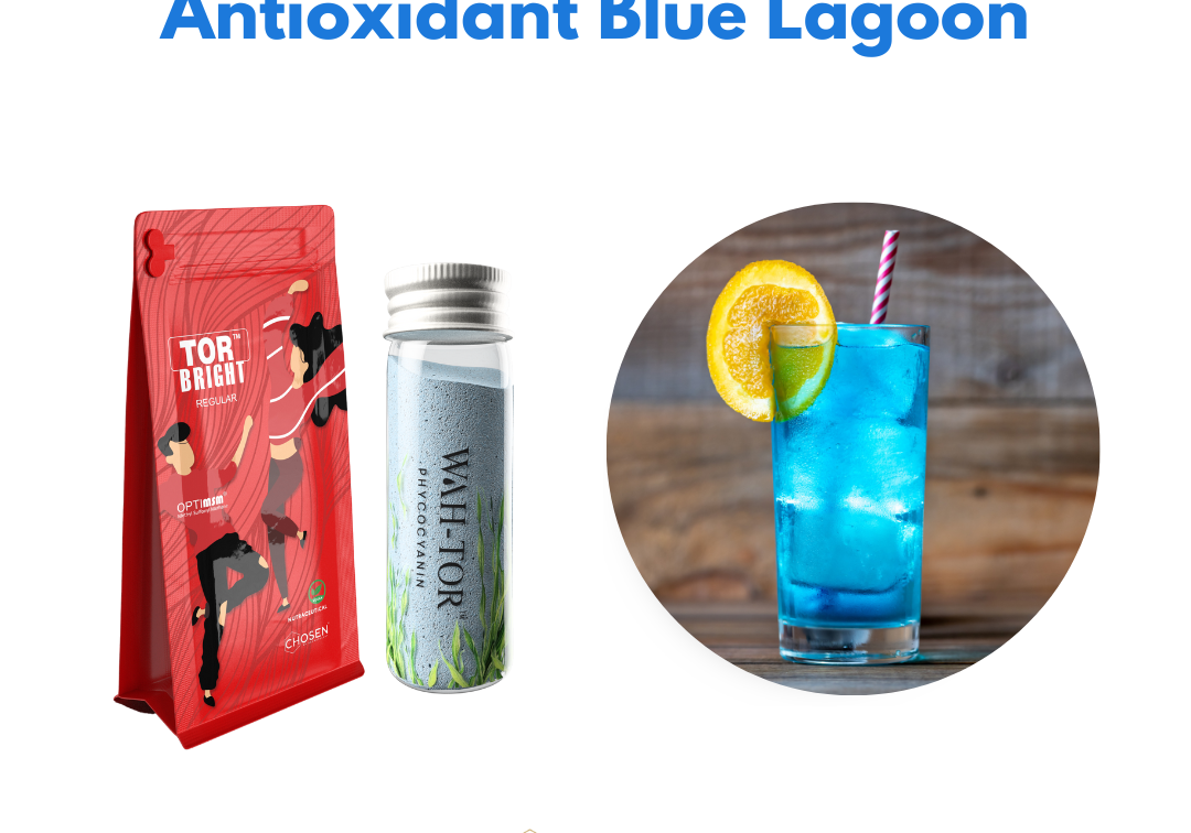 Antioxidant Blue Lagoon with WAH-TOR™ Phycocyanin & TOR™ Bright