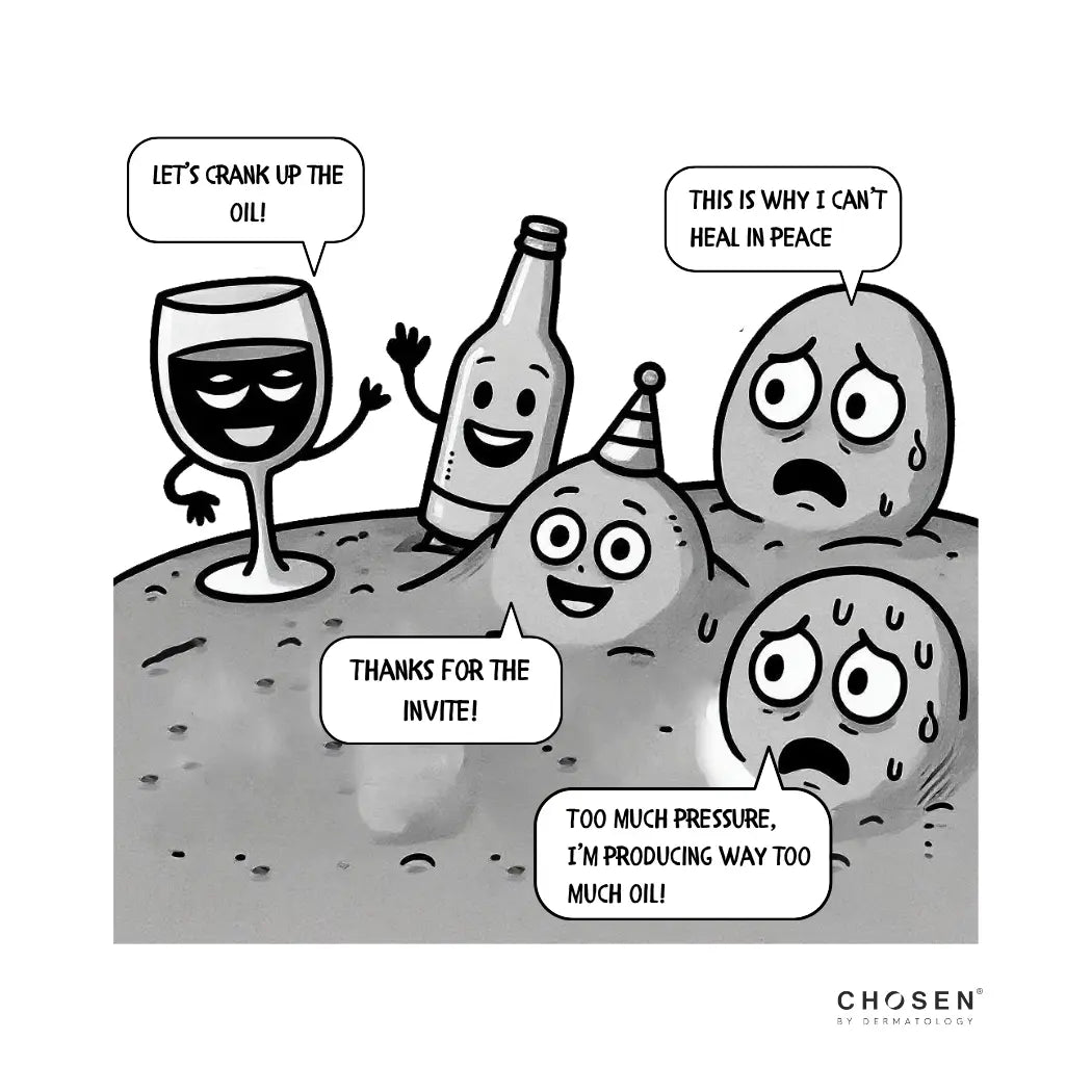 Is alcohol bad for pimples?