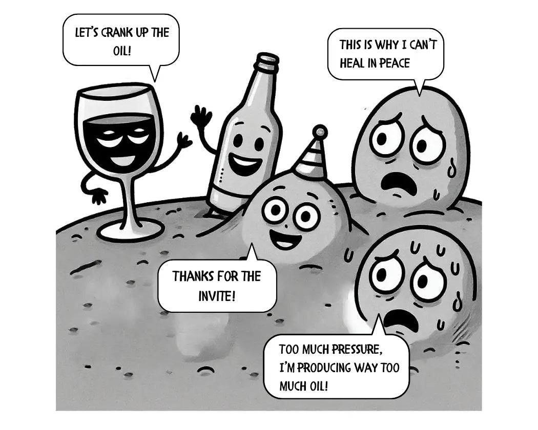 Is alcohol bad for pimples?