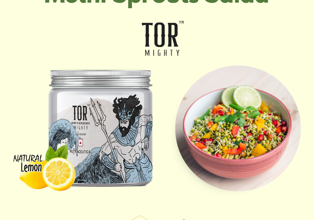 Methi Sprouts Salad with TOR™ Mighty Lemon Marine Collagen Supplement