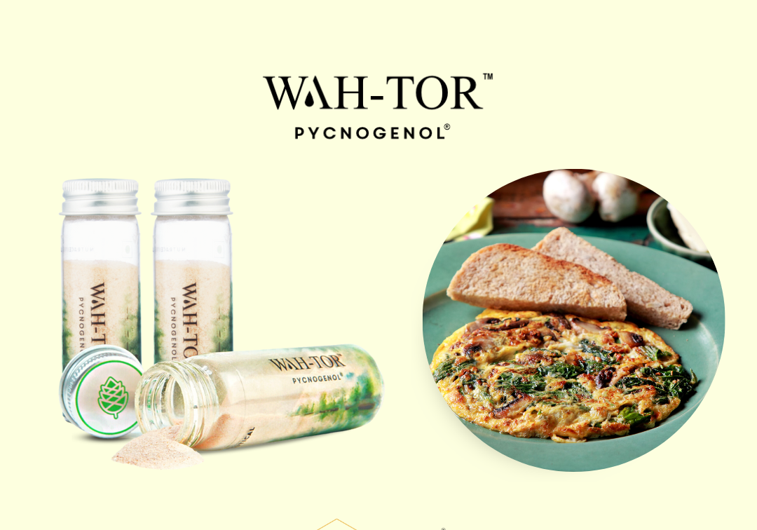 Mushroom Omelette with Pycnogenol Supplement
