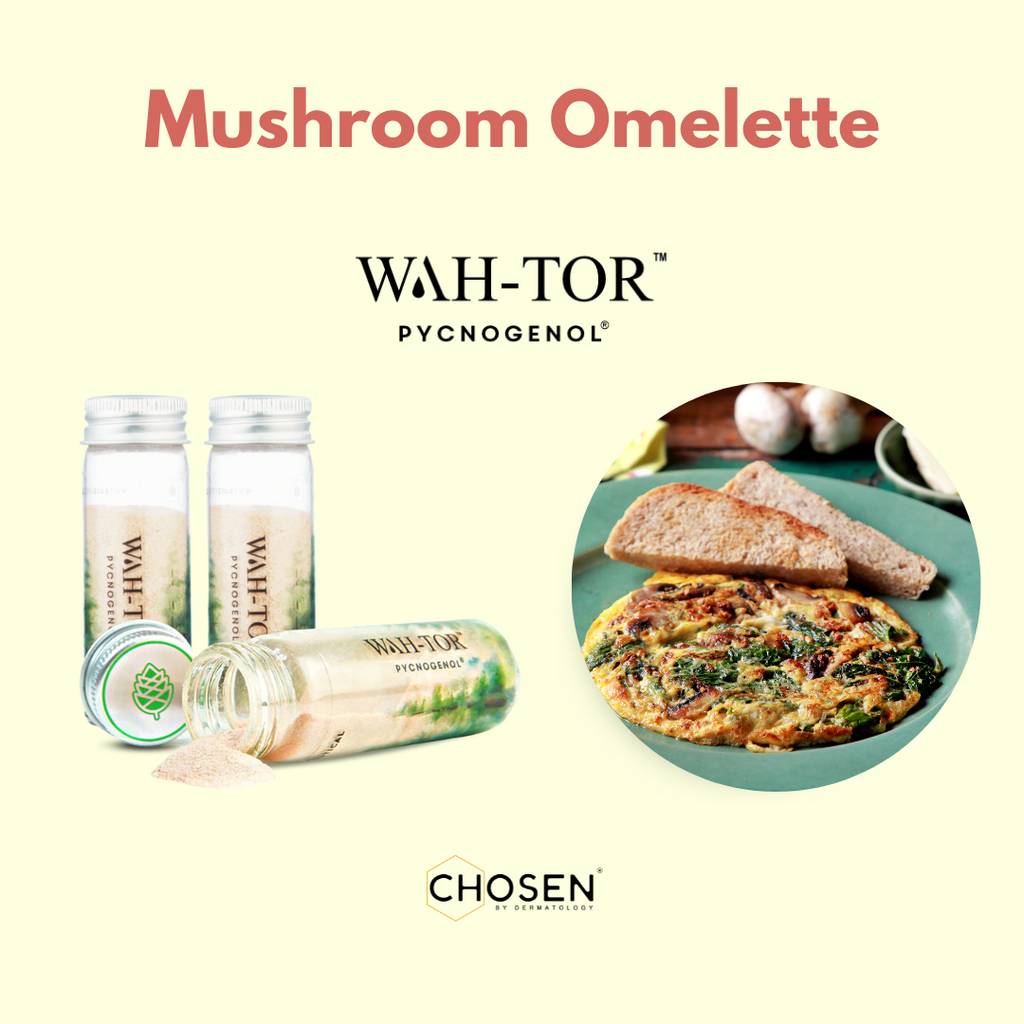 Mushroom Omelette with Pycnogenol Supplement