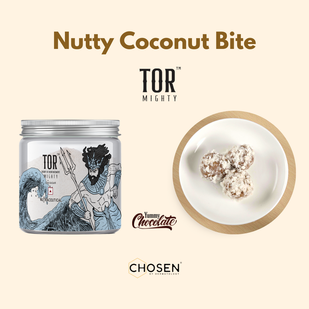Nutty Coconut Energy Bites with TOR™ Mighty Chocolate Collagen Powder