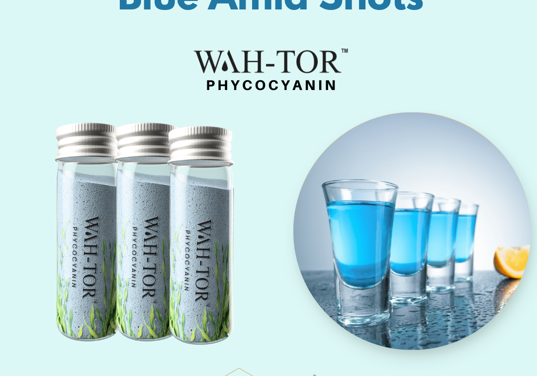 Blue Amla Shots with WAH-TOR™ Phycocyanin Collagen Builder