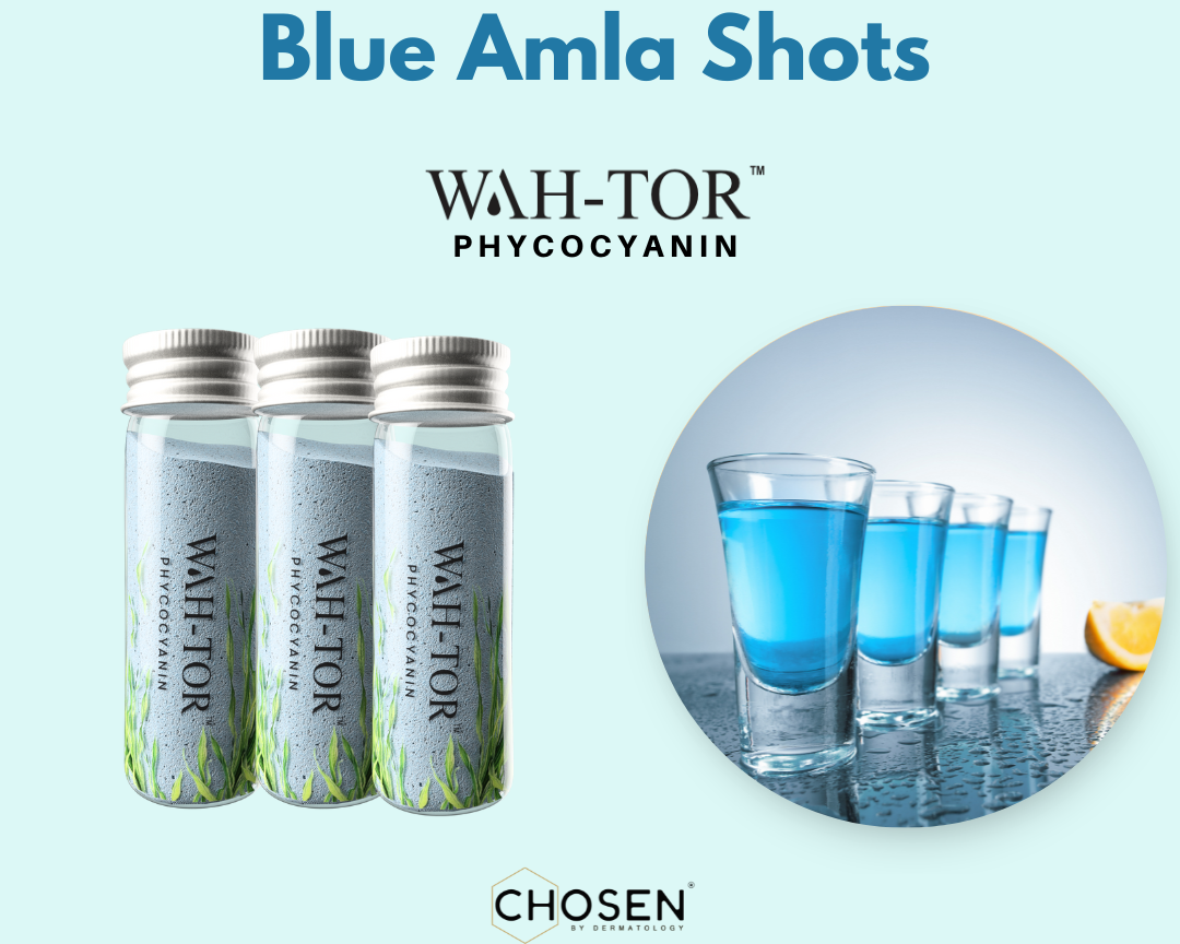 Blue Amla Shots with WAH-TOR™ Phycocyanin Collagen Builder