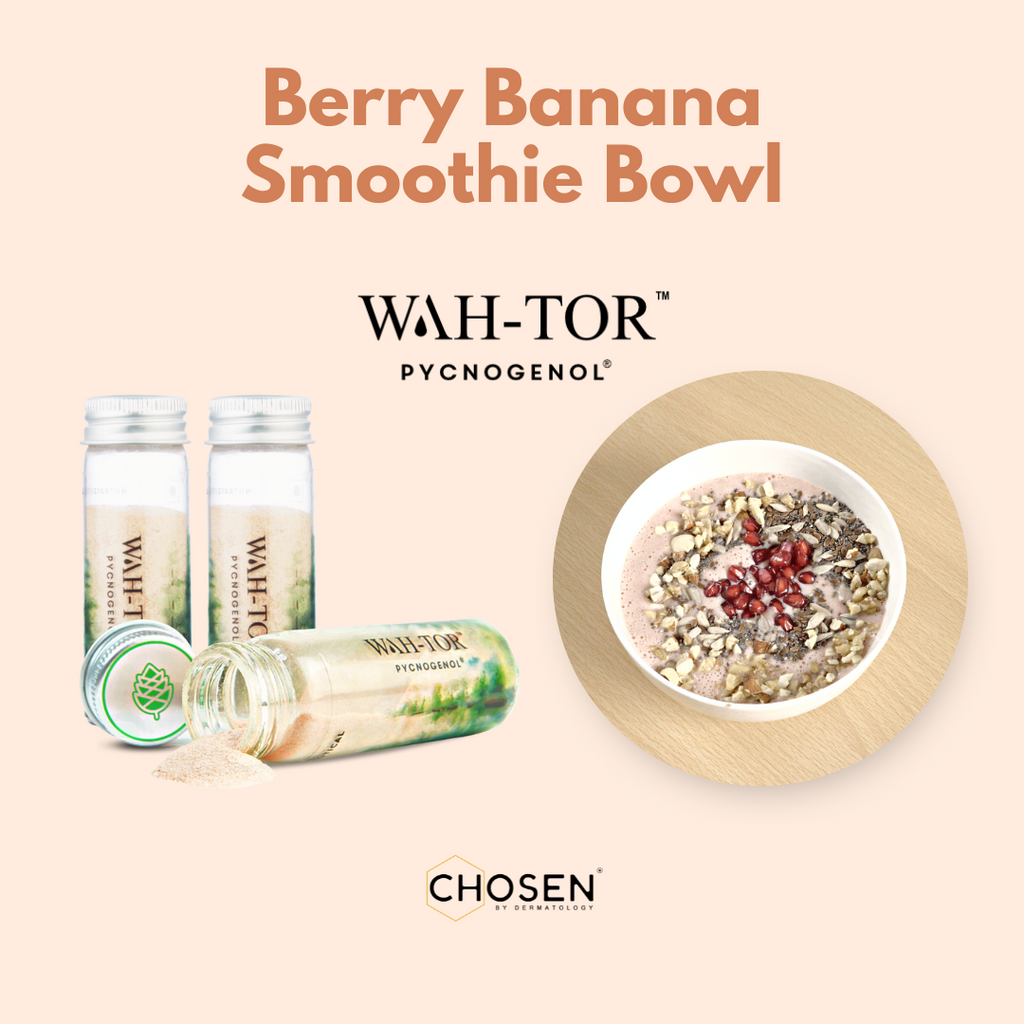 Berry Banana Smoothie Bowl with WAH-TOR™ Pycnogenol® collagen builder