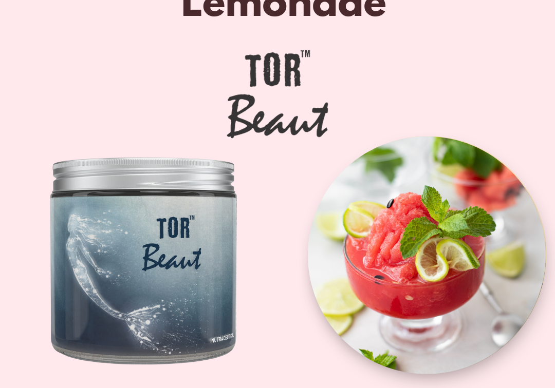 Slushy Watermelon Lemonade with TOR Beaut Collagen Supplement