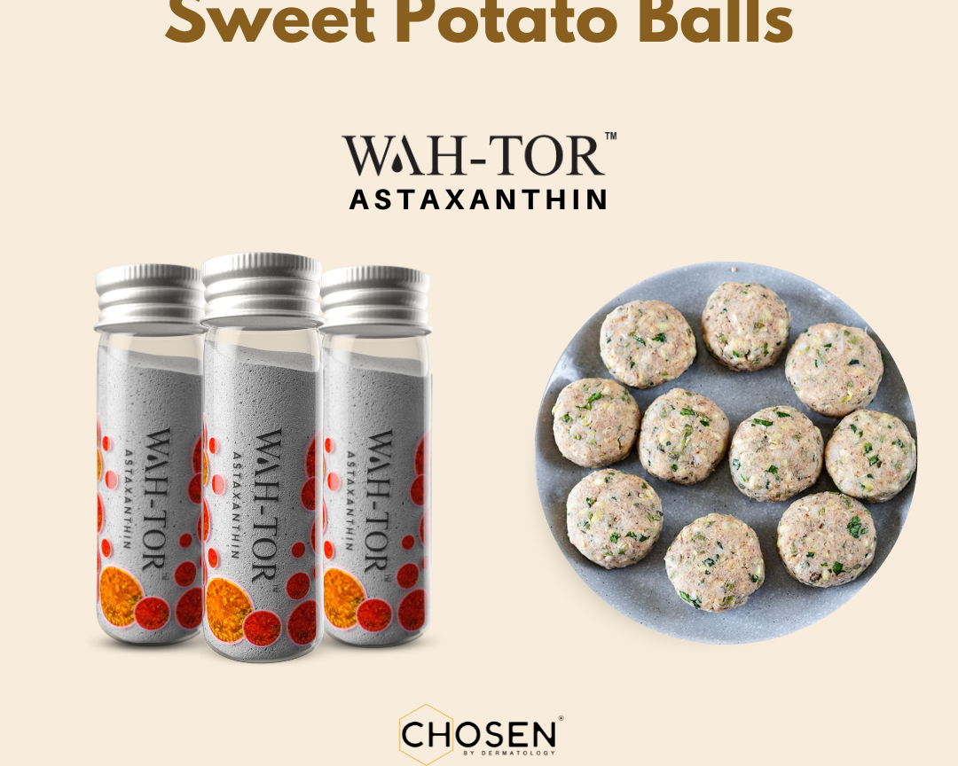 Sweet Potato Balls with WAH-TOR™ Astaxanthin Vegan Collagen Builder