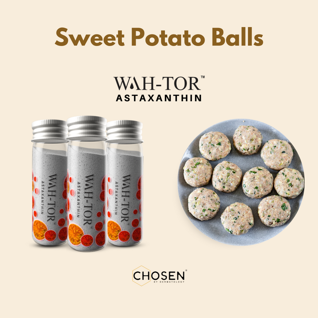 Sweet Potato Balls with WAH-TOR™ Astaxanthin Vegan Collagen Builder