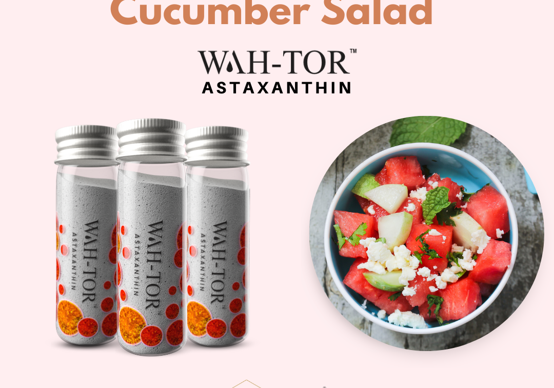 Watermelon, Tofu & Cucumber Salad with WAH-TOR™ Astaxanthin Collagen Builder