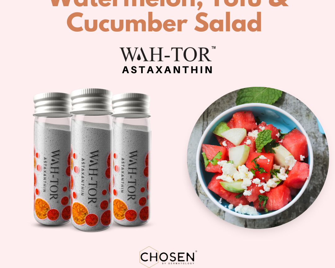 Watermelon, Tofu & Cucumber Salad with WAH-TOR™ Astaxanthin Collagen Builder