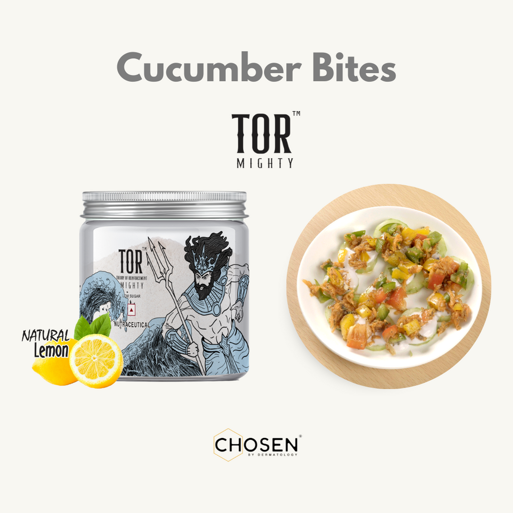 Cucumber Bites with TOR™ Mighty Lemon collagen supplement