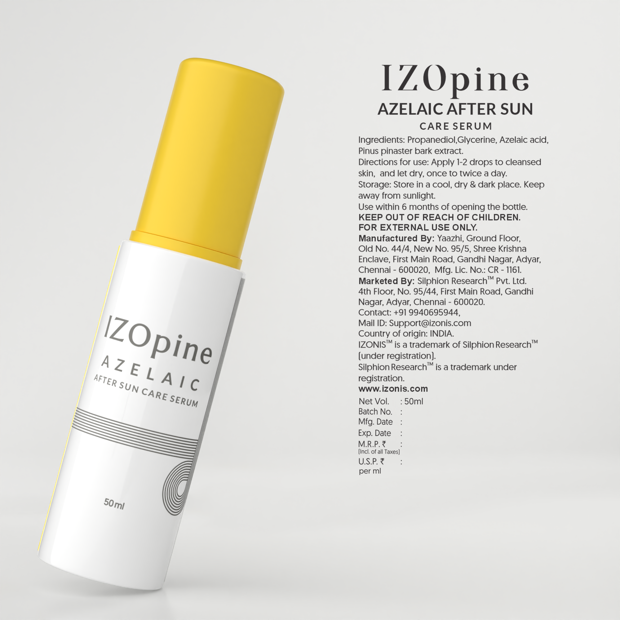 IZOPine Azelaic After Sun Care Serum 50ml