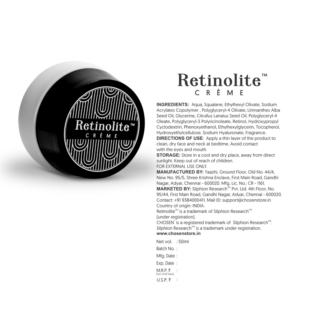 Retinolite Crème Best Night Cream for Face in India CHOSEN Store