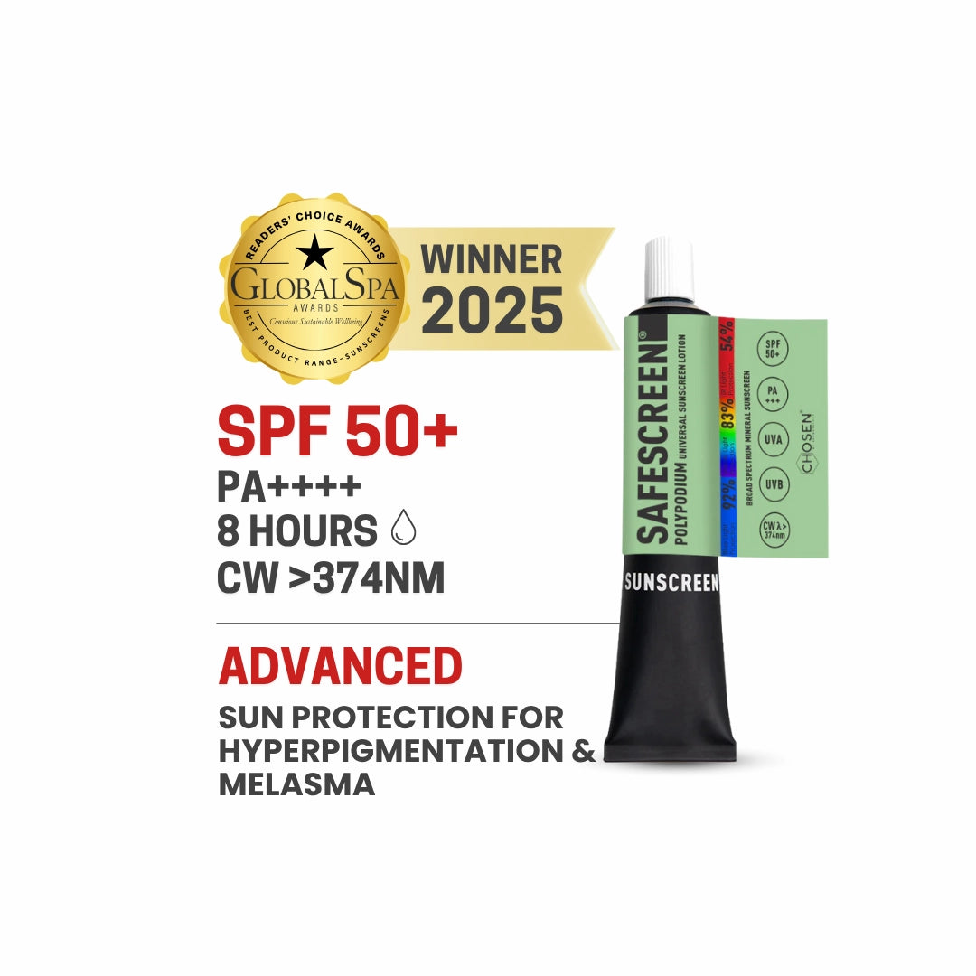Polypodium sunscreen tube with swatch