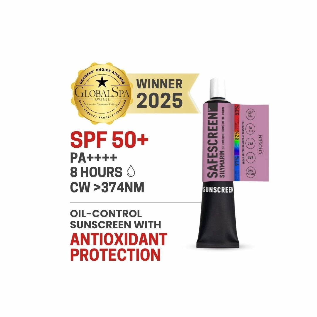 Silymarin sunscreen tube with swatch