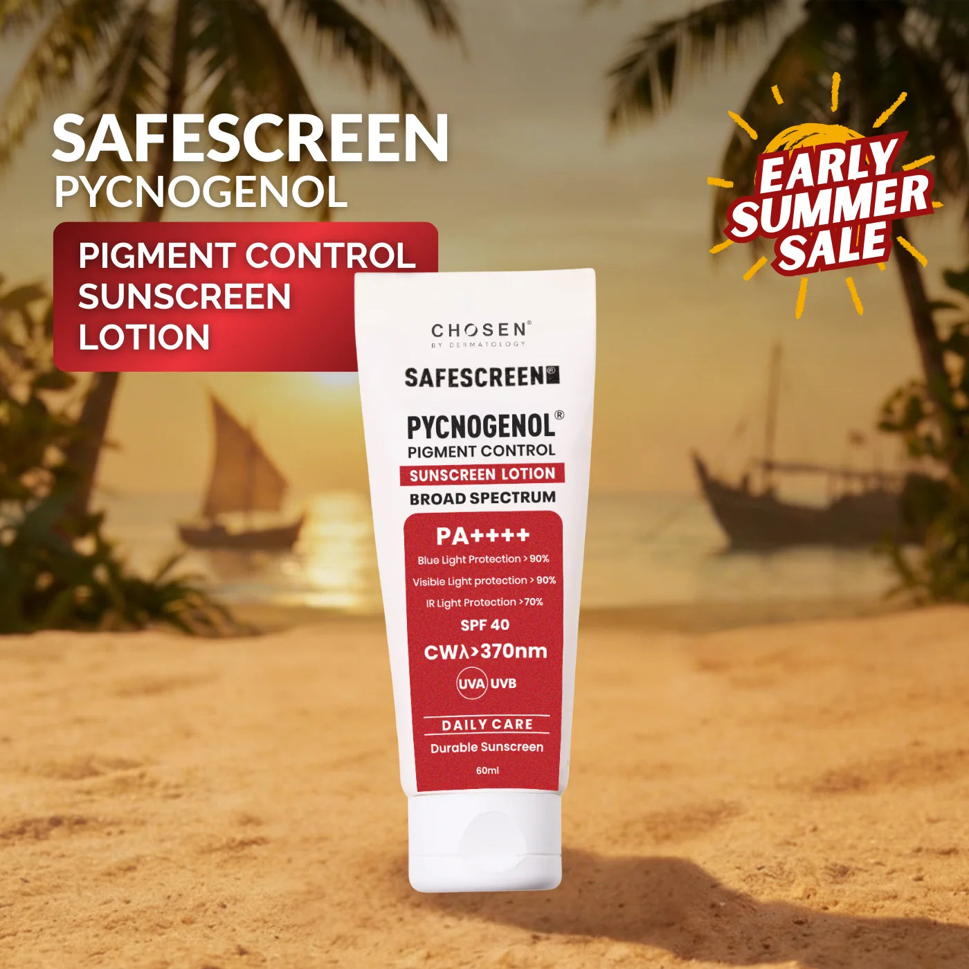 SAFESCREEN® Pycnogenol® Pigment Control Sunscreen Lotion SPF 40