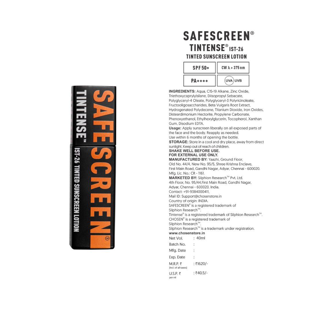 SAFESCREEN Tintense IST 26 Tinted Sunscreen