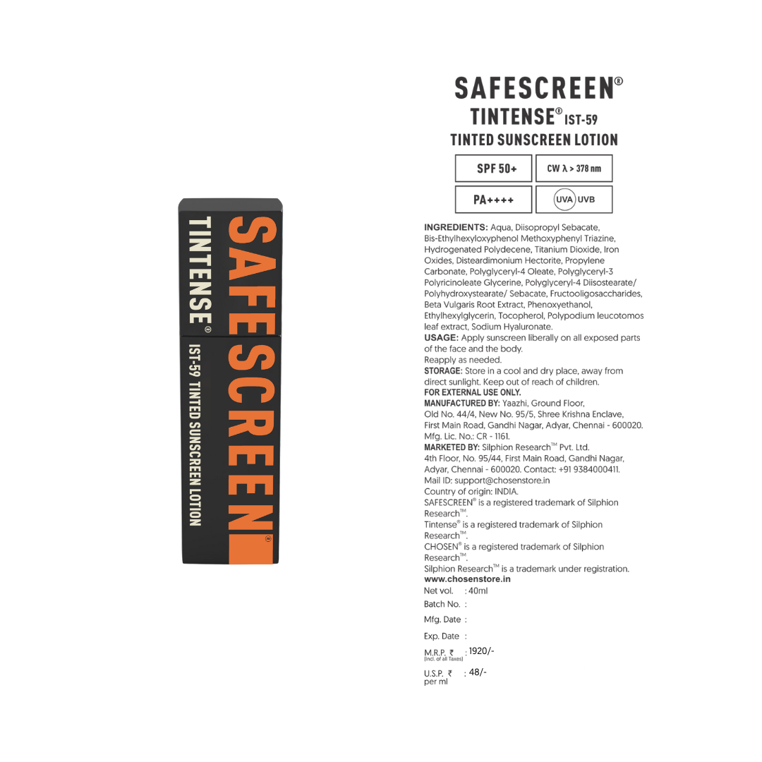 SAFESCREEN Tintense IST 59 Tinted Sunscreen