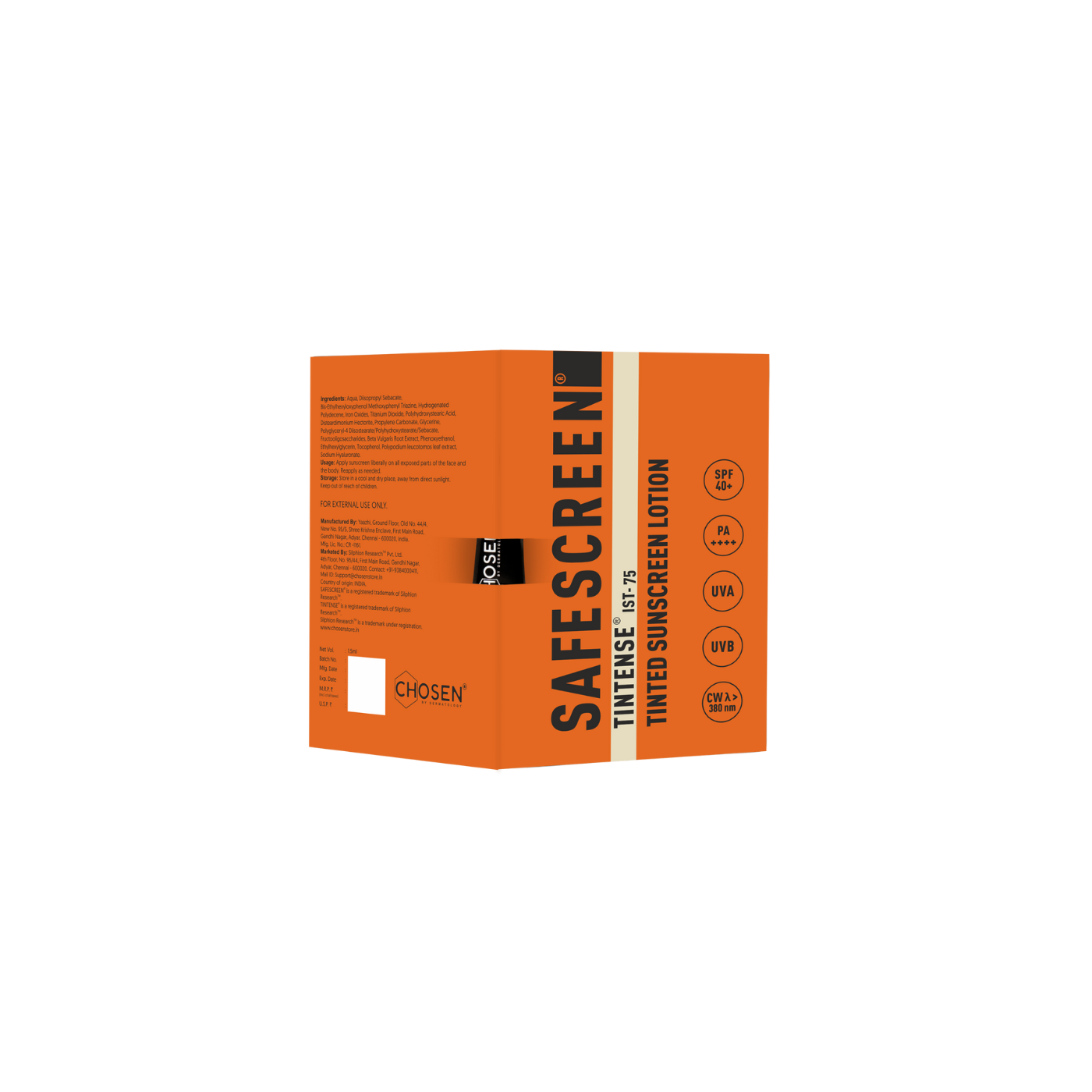 SAFESCREEN TINTENSE Bisque IST-75 Mini Pack 1.5ml (Redeem for 150 Zola Points)