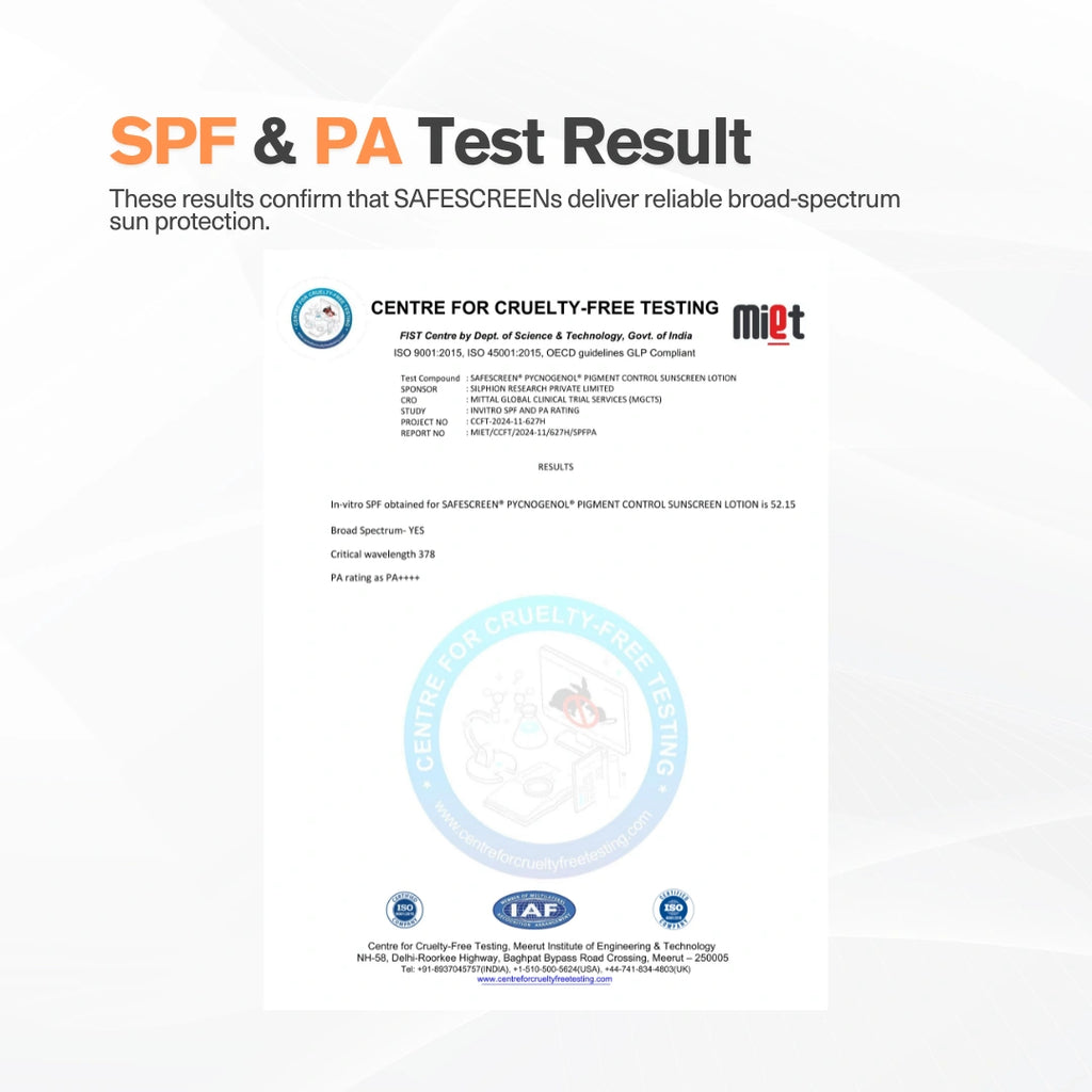 SAFESCREEN® Pycnogenol® Pigment Control Sunscreen Lotion SPF 50+