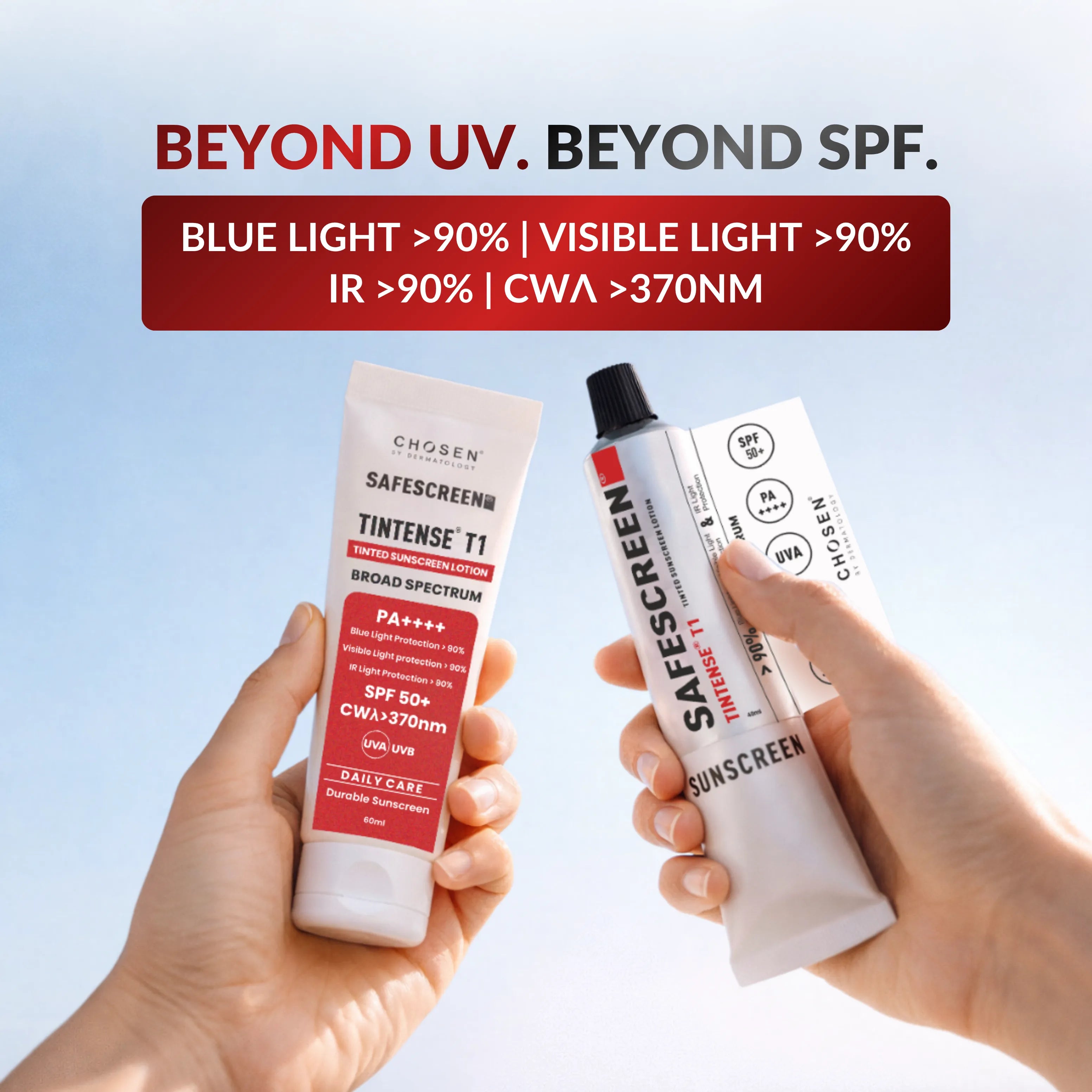 SAFESCREEN® TINTENSE® T1 (Bisque) Tinted Sunscreen Lotion PA++++ SPF 50+