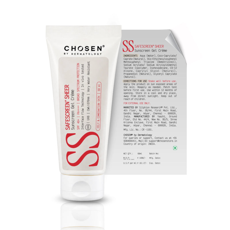 Safescreen® Sheer SPF 40+ Gel crème sunscreen | CHOSEN