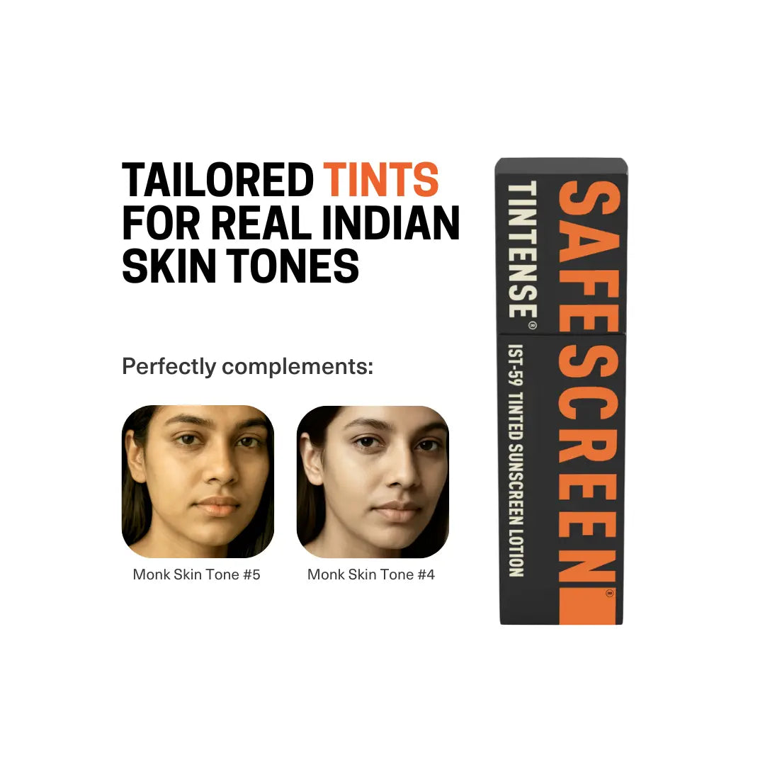 Safescreen Beige Tinted Sunscreen is Compatible with Monk Skin Tone 4 and 5