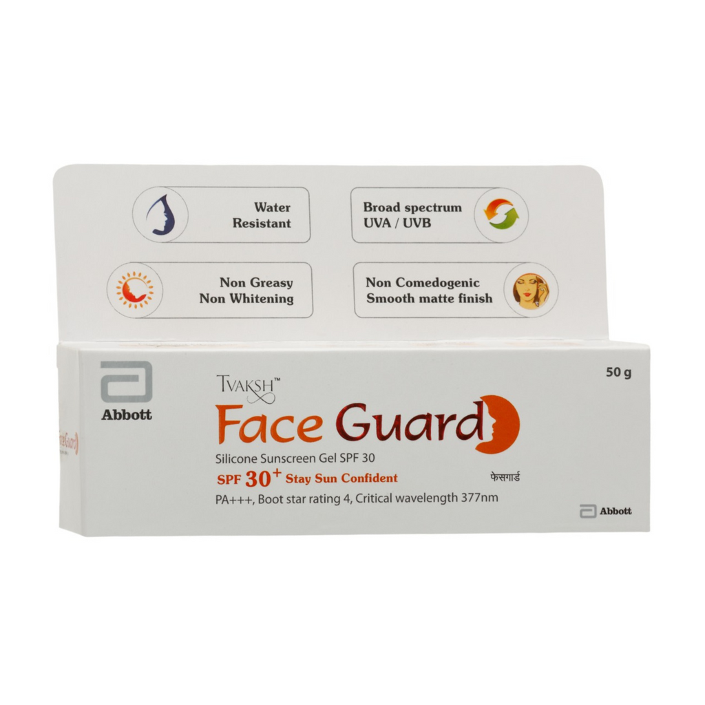 FaceGuard Sunscreen Gel SPF 30 50gm with a smooth matte finish